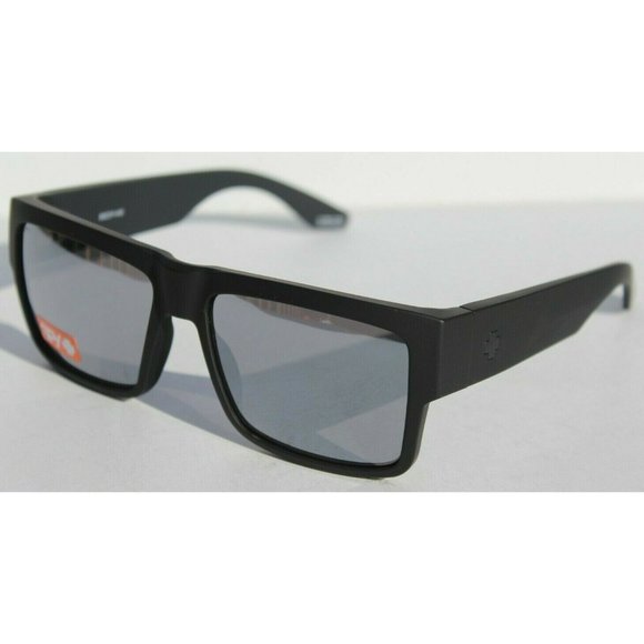 SPY OPTICS Cyrus SOSI Sunglasses Matte Black/Gray Silver Spectra Mirror NEW - Picture 2 of 8